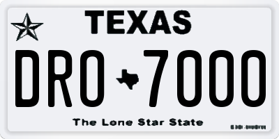 TX license plate DRO7000