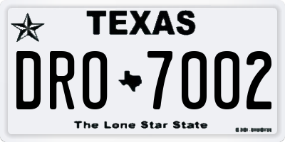TX license plate DRO7002
