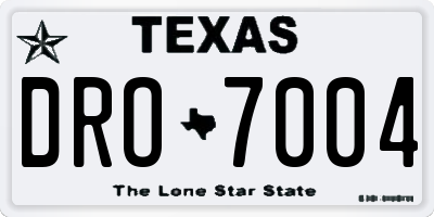 TX license plate DRO7004