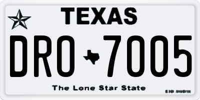 TX license plate DRO7005