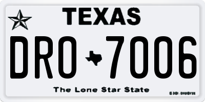 TX license plate DRO7006