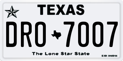 TX license plate DRO7007