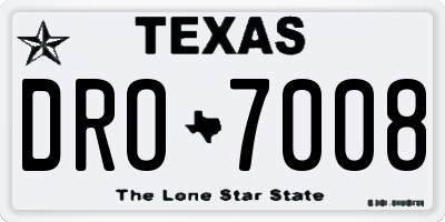 TX license plate DRO7008