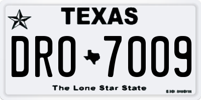 TX license plate DRO7009
