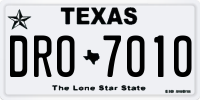 TX license plate DRO7010