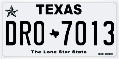 TX license plate DRO7013
