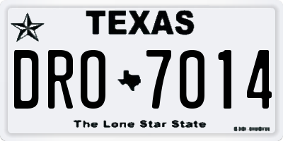 TX license plate DRO7014