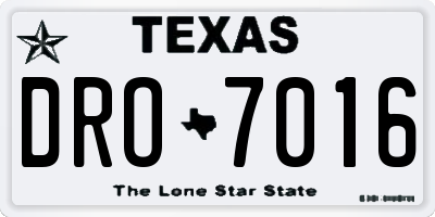 TX license plate DRO7016