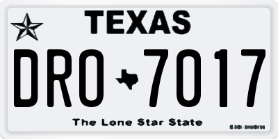 TX license plate DRO7017