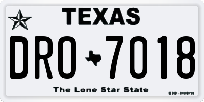 TX license plate DRO7018