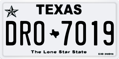 TX license plate DRO7019
