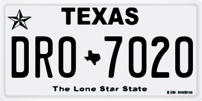 TX license plate DRO7020