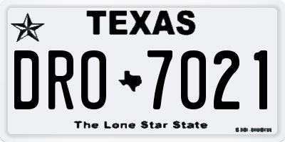 TX license plate DRO7021