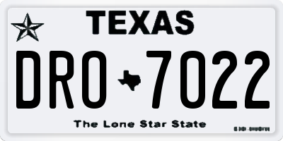 TX license plate DRO7022