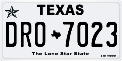 TX license plate DRO7023