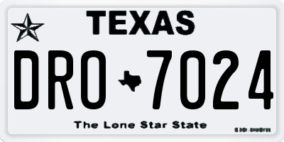 TX license plate DRO7024