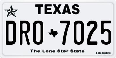 TX license plate DRO7025
