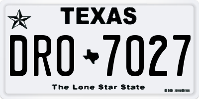 TX license plate DRO7027