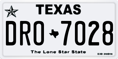TX license plate DRO7028