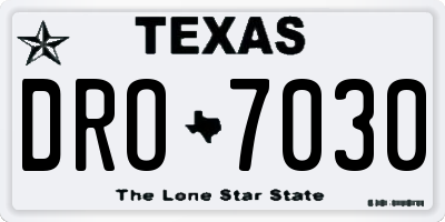 TX license plate DRO7030
