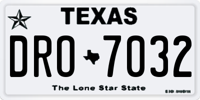 TX license plate DRO7032