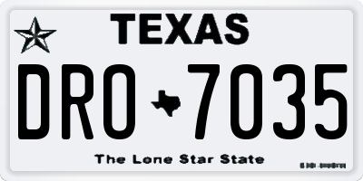TX license plate DRO7035