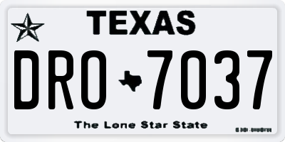 TX license plate DRO7037