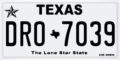 TX license plate DRO7039