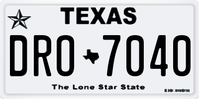 TX license plate DRO7040