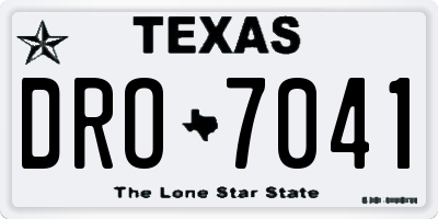 TX license plate DRO7041