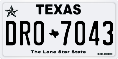 TX license plate DRO7043