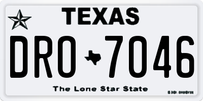 TX license plate DRO7046