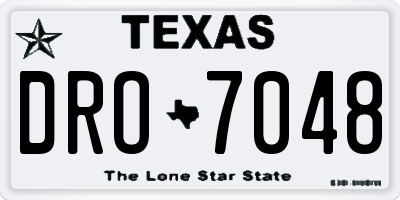TX license plate DRO7048