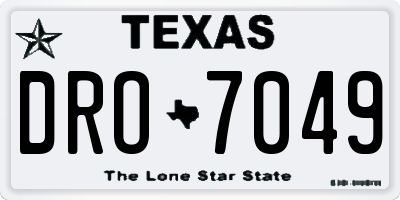 TX license plate DRO7049