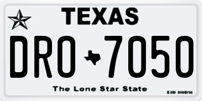 TX license plate DRO7050