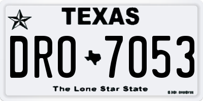 TX license plate DRO7053
