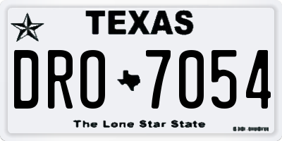 TX license plate DRO7054