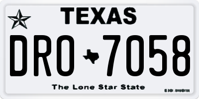 TX license plate DRO7058