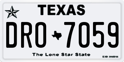 TX license plate DRO7059