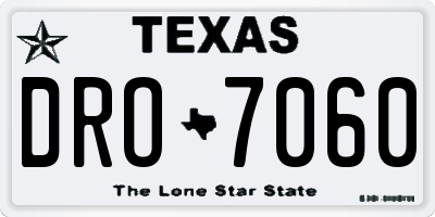 TX license plate DRO7060