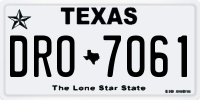 TX license plate DRO7061