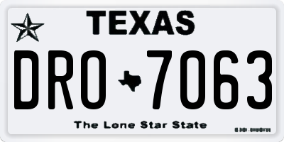 TX license plate DRO7063