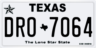 TX license plate DRO7064