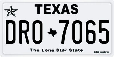 TX license plate DRO7065