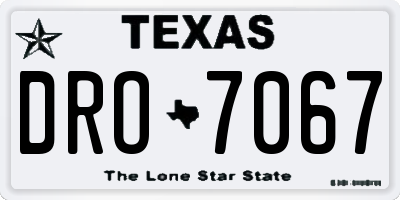 TX license plate DRO7067