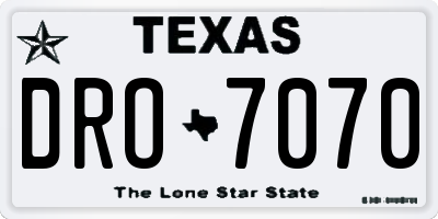 TX license plate DRO7070