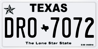 TX license plate DRO7072
