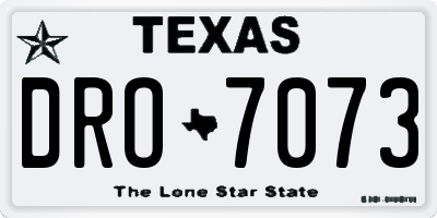 TX license plate DRO7073