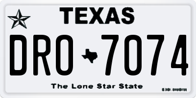 TX license plate DRO7074