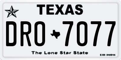 TX license plate DRO7077